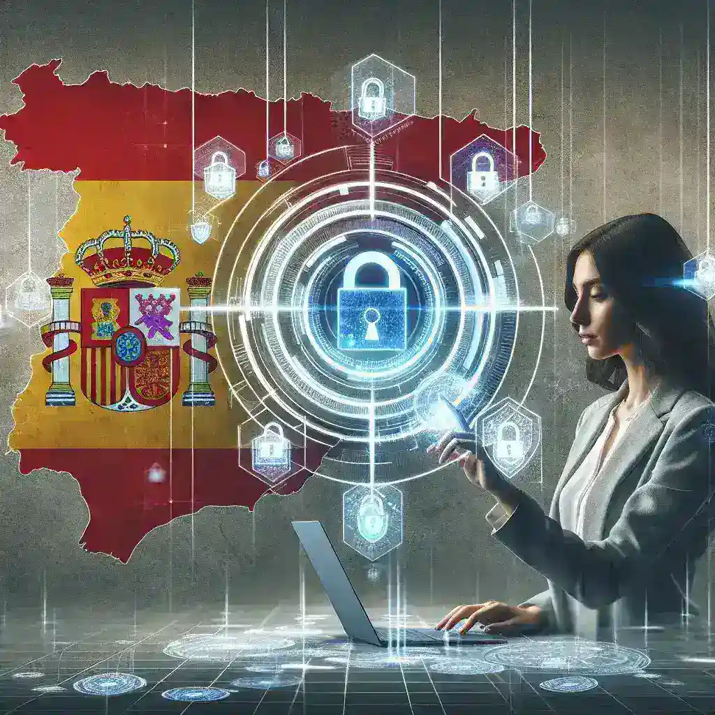 "Imagen que ilustra el lanzamiento de nuevas plataformas de auditoría digital en España, destacando la ciberseguridad electoral con equipos de tecnología y expertos analizando datos en un entorno profesional."