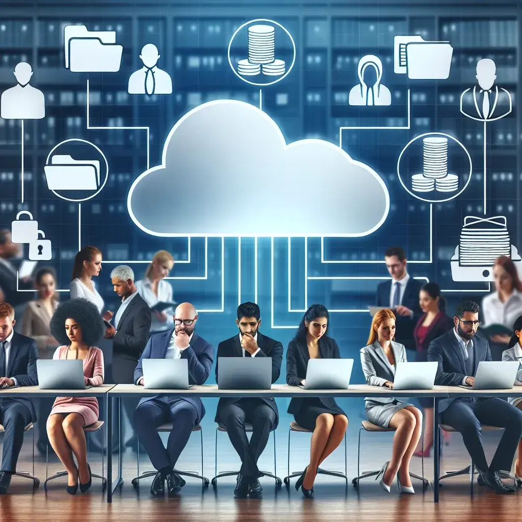 "Guía completa para gestionar archivos en la nube: imagen que muestra una interfaz de almacenamiento digital optimizada con carpetas organizadas y acceso a archivos desde diferentes dispositivos."